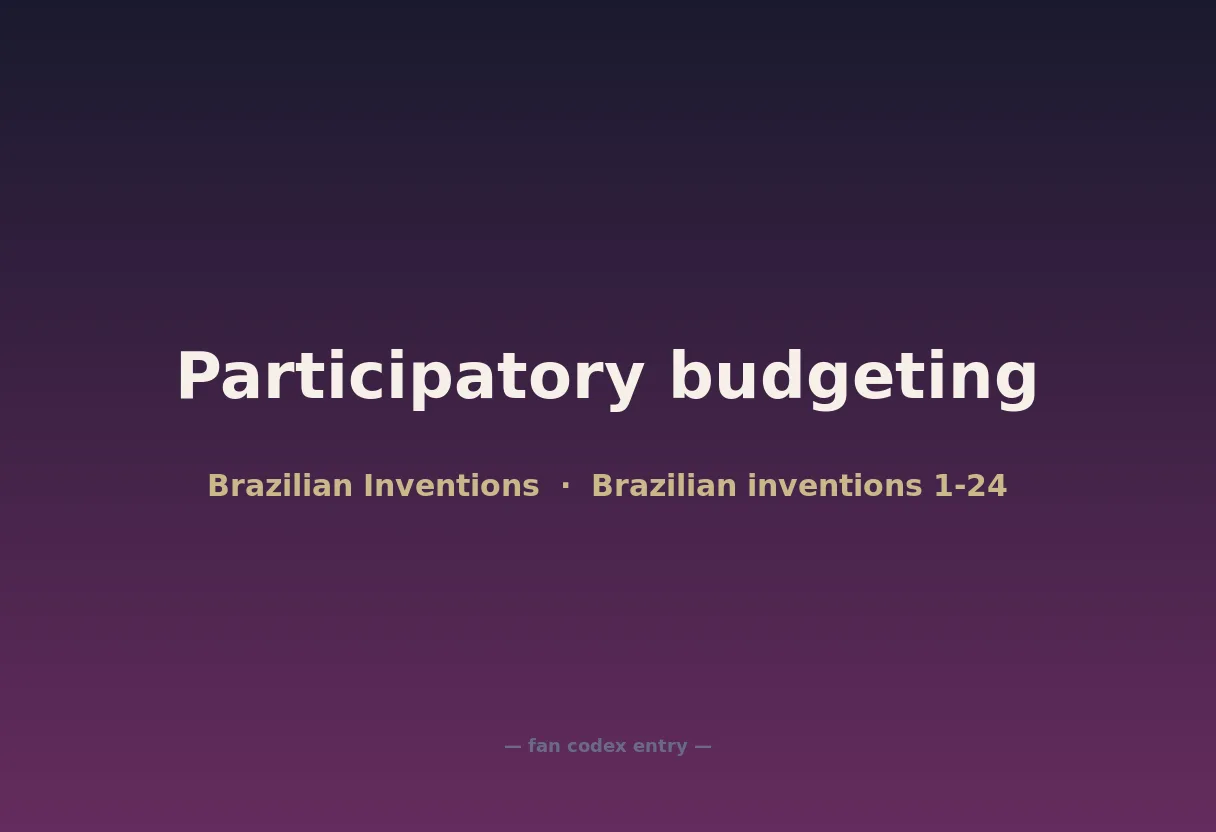 Participatory budgeting